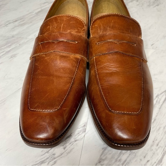 Steve Madden Darlton Cognac Leather Men’s Penny Loafer 10D - Picture 9 of 14
